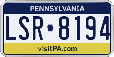 PA license plate LSR8194