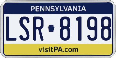 PA license plate LSR8198