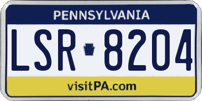 PA license plate LSR8204