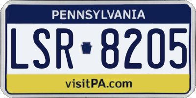 PA license plate LSR8205