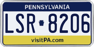 PA license plate LSR8206
