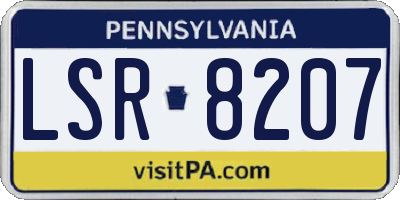 PA license plate LSR8207