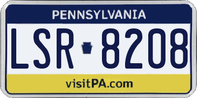 PA license plate LSR8208