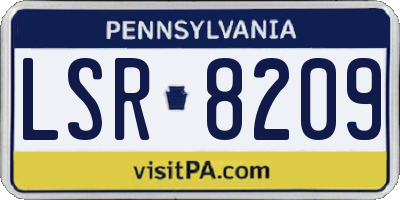 PA license plate LSR8209