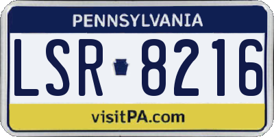 PA license plate LSR8216