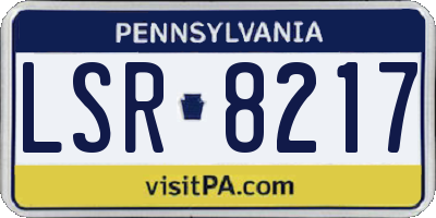 PA license plate LSR8217