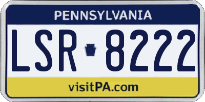 PA license plate LSR8222