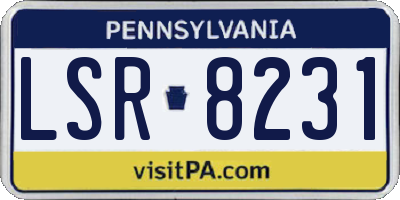 PA license plate LSR8231