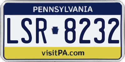 PA license plate LSR8232