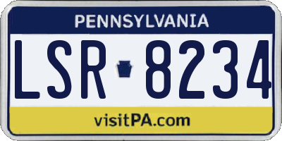 PA license plate LSR8234