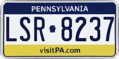 PA license plate LSR8237