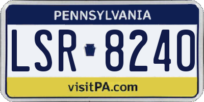 PA license plate LSR8240