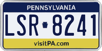 PA license plate LSR8241