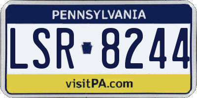PA license plate LSR8244