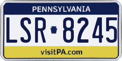 PA license plate LSR8245