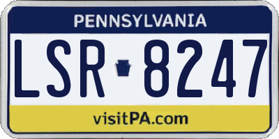 PA license plate LSR8247