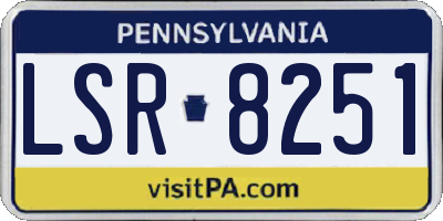 PA license plate LSR8251