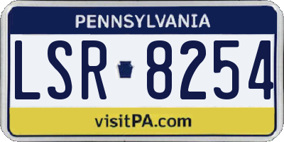 PA license plate LSR8254