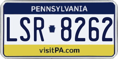 PA license plate LSR8262