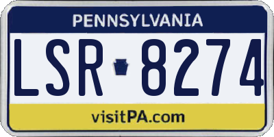 PA license plate LSR8274