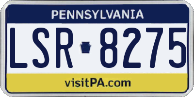 PA license plate LSR8275