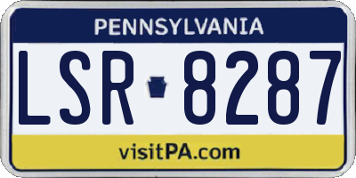 PA license plate LSR8287