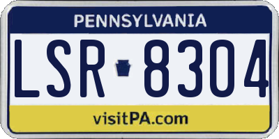 PA license plate LSR8304