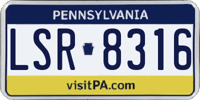 PA license plate LSR8316