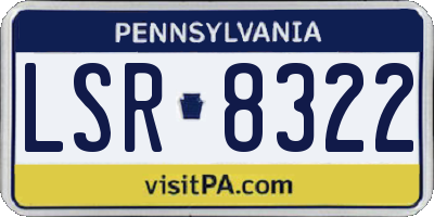PA license plate LSR8322