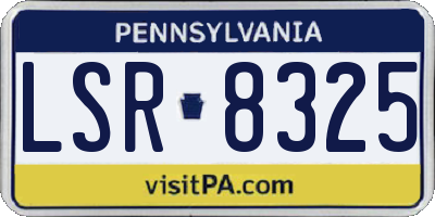 PA license plate LSR8325