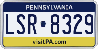 PA license plate LSR8329