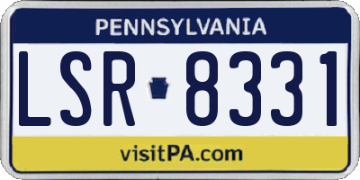 PA license plate LSR8331
