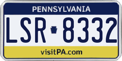 PA license plate LSR8332