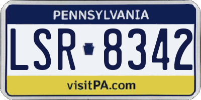 PA license plate LSR8342