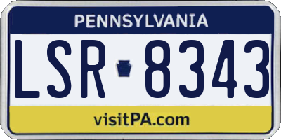 PA license plate LSR8343