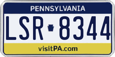 PA license plate LSR8344