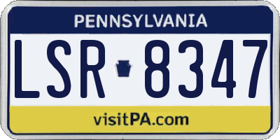 PA license plate LSR8347