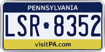 PA license plate LSR8352
