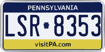 PA license plate LSR8353