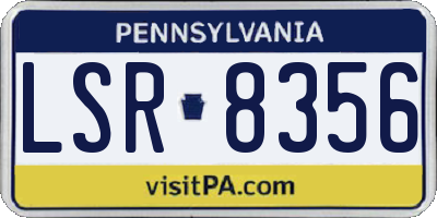 PA license plate LSR8356