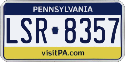 PA license plate LSR8357