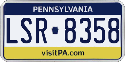 PA license plate LSR8358