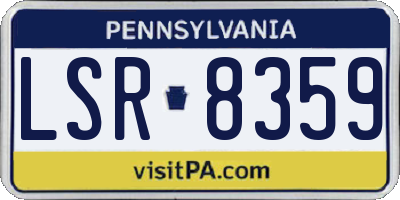 PA license plate LSR8359