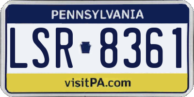 PA license plate LSR8361