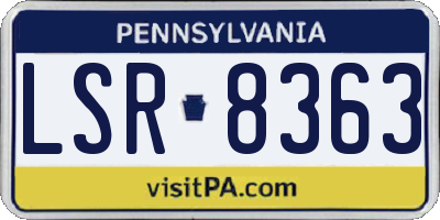 PA license plate LSR8363