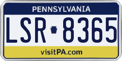 PA license plate LSR8365