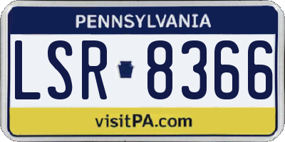 PA license plate LSR8366