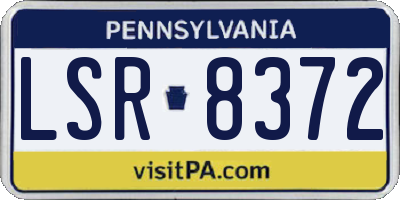 PA license plate LSR8372