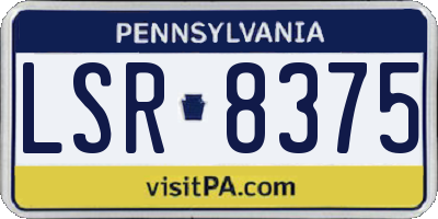 PA license plate LSR8375
