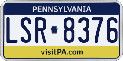 PA license plate LSR8376